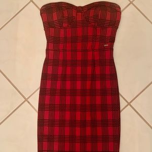 GUESS Inc./Red and Black Corset Knit Dress/Small